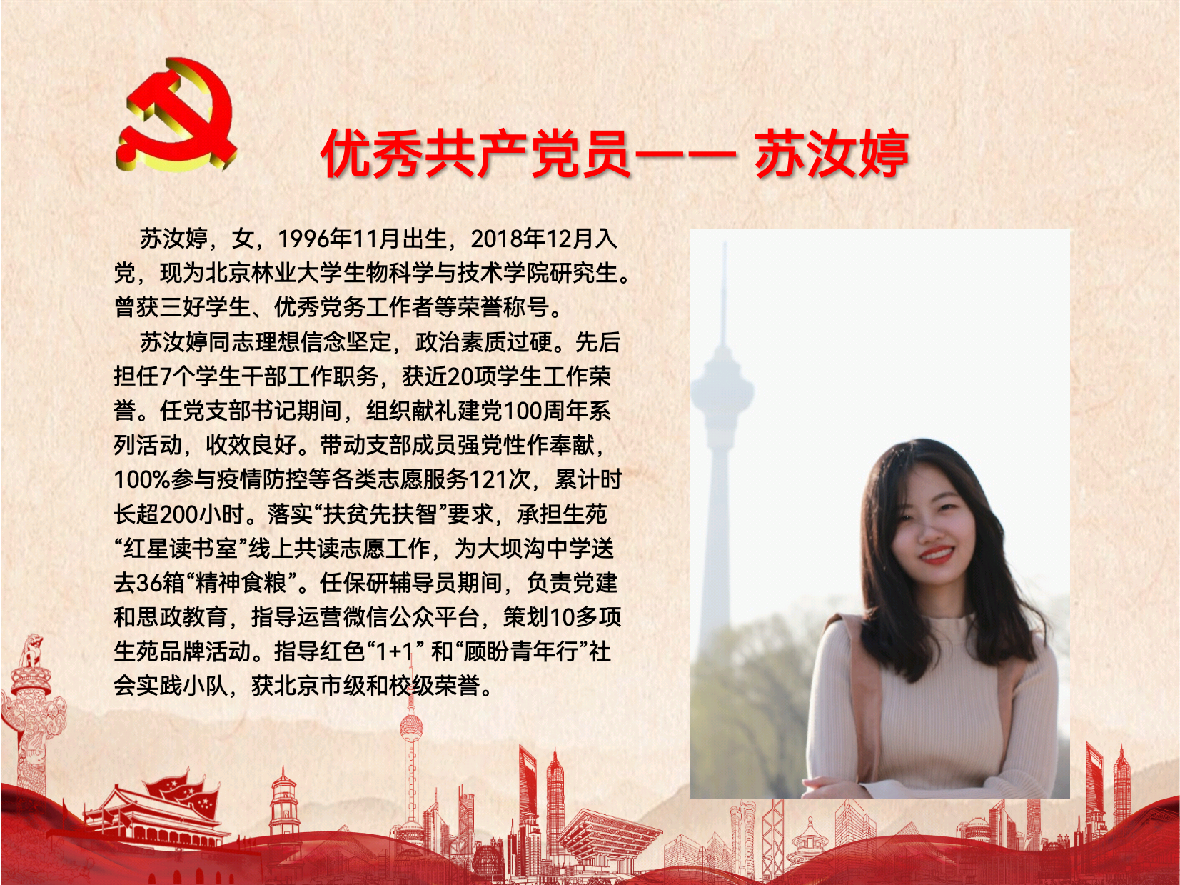 优秀共产党员——苏汝婷